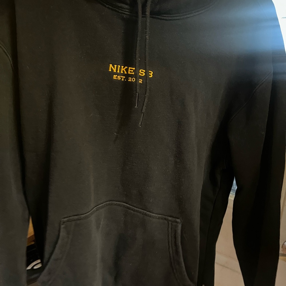Nike SB Graphic Skate Hoodie in black with gold